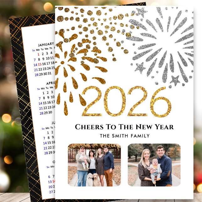 Tarjeta Festiva Calendario 2026 - Año Nuevo - Foto de la familia d (Subido por el creador)
