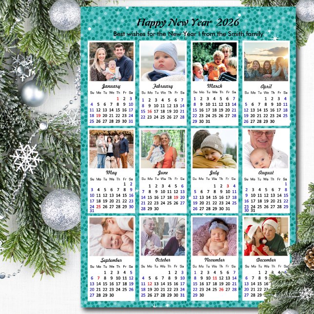 Tarjeta Festiva Calendario 2026 Festín de fotografía familiar mode (Subido por el creador)