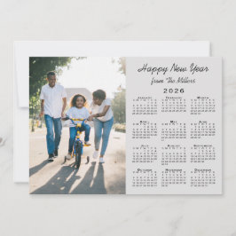Tarjeta Festiva Calendario 2026 Fotos de Grey 2 Moderno Feliz Año 