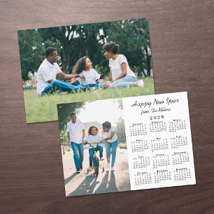Tarjeta Festiva Calendario 2026 Modern 2 Photo Happy Año Nuevo