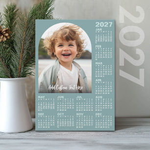 Tarjeta Festiva Calendario 2027 con Foto - Arco Moderno