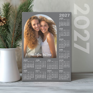 Tarjeta Festiva Calendario 2027 con Foto - Arco Moderno