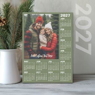 Tarjeta Festiva Calendario 2027 con Foto - Moderno