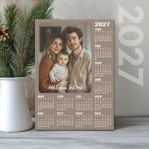 Tarjeta Festiva Calendario 2027 con Foto - Moderno