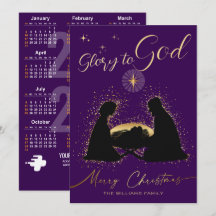Calendario 2027 Pesebre Gloria a Dios Púrpura