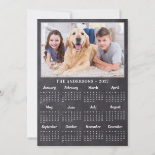 Tarjeta Festiva Calendario Anual Completo de Fotos Rústicas 2027 d