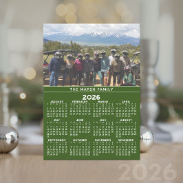 Tarjeta Festiva Calendario con Foto - Vista Anual Completa