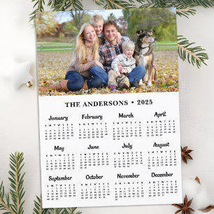 Tarjeta Festiva Calendario de 12 meses de 2025 de la familia Perso