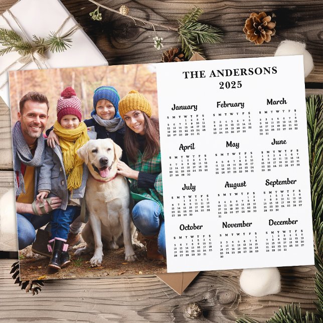 Tarjeta Festiva Calendario de 12 meses de la familia simple de fot (Subido por el creador)