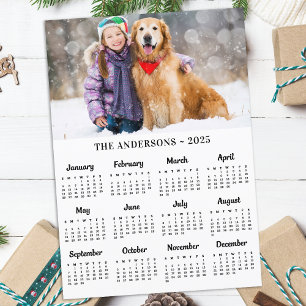 Tarjeta Festiva Calendario de 12 meses del Personalizado Puppy Per