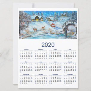Tarjeta Festiva Calendario de 2020