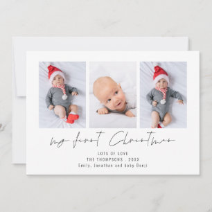 Tarjeta Festiva Calendario de 3 Fotos para bebé en su primera Navi