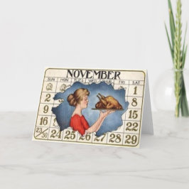 Tarjeta Festiva Calendario de Acción de Gracias