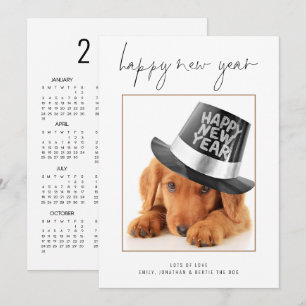 Tarjeta Festiva Calendario de Feliz Año Nuevo 2027 con foto de mas
