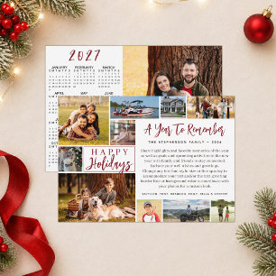 Tarjeta Festiva Calendario de fotos 11 para recordar el año 2026