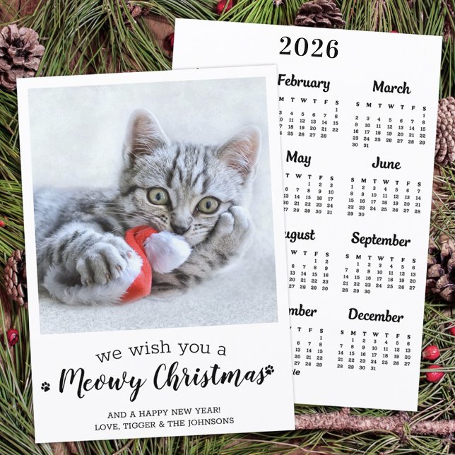 Tarjeta Festiva Calendario de Fotos 2025 del Modern Mascota Gato d (Subido por el creador)
