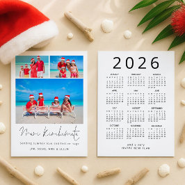 Tarjeta Festiva Calendario de Fotos 2026 de Meri Kirihimete