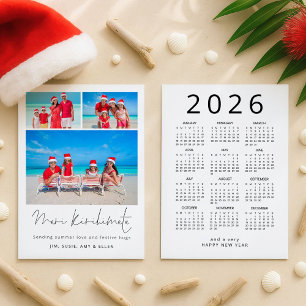 Tarjeta Festiva Calendario de Fotos 2026 de Meri Kirihimete
