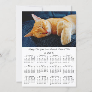 Tarjeta Festiva Calendario de Fotos personalizados 2025 Feliz Año 