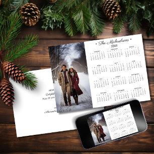 Tarjeta Festiva Calendario de Fotos Simple 2025  