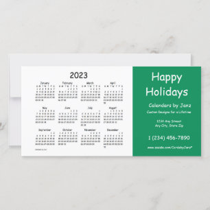 Tarjeta Festiva Calendario de negocios 2023 de Janz Happy Holidays