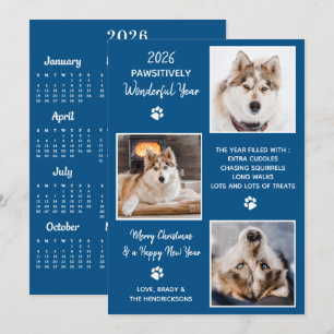 Tarjeta Festiva Calendario de revisión anual de fotos de mascotas