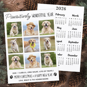 Tarjeta Festiva Calendario del Collage de fotos 2025 del mejor año