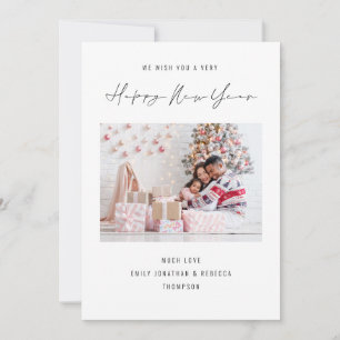 Tarjeta Festiva Calendario Elegante Foto 2026 Feliz Año Nuevo