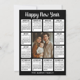 Tarjeta Festiva Calendario - Foto vertical en el centro