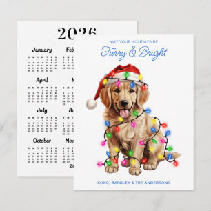 Tarjeta Festiva Calendario Furry & Bright 2027 Perro Retriever Dor