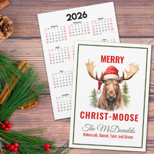 Tarjeta Festiva Calendario Moose de los Navidades de Melón-Cristo