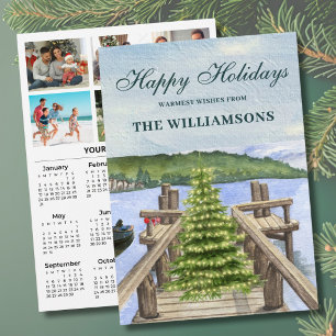Tarjeta Festiva Calendario Personalizado de 6 Fotos Festivas 2027 