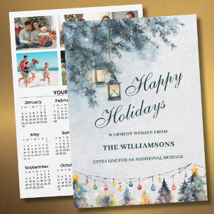 Tarjeta Festiva Calendario Personalizado de 6 Fotos Festivas 2027