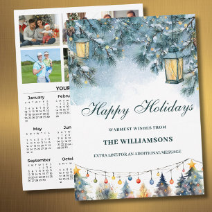 Tarjeta Festiva Calendario Personalizado de 6 Fotos Festivas 2027