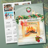 Calendario personalizado de 6 fotos festivas de 20