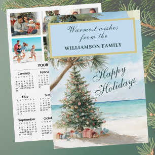 Tarjeta Festiva Calendario personalizado de 6 fotos festivas de 20