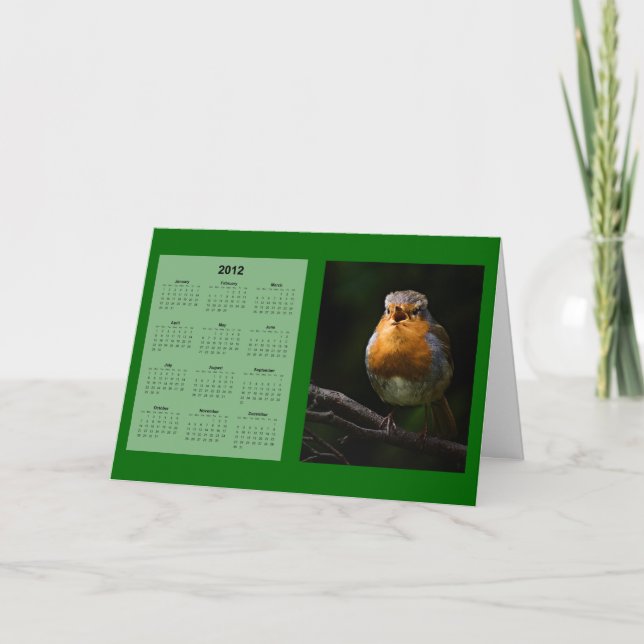 Tarjeta Festiva Calendario Robin 2012 (Anverso)