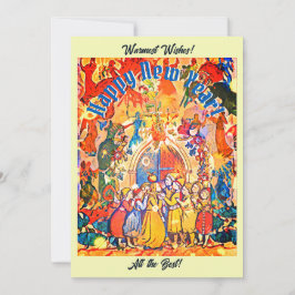 Tarjeta Festiva Calennig Año Nuevo