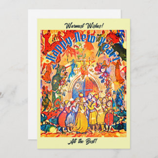 Tarjeta Festiva Calennig Año Nuevo