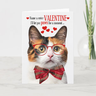 Tarjeta Festiva Calico Cat Feline Humor El día de San Valentín