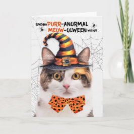 Tarjeta Festiva Calico Halloween Cat PURRanormal MEOWolween