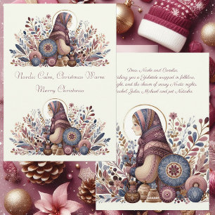 Tarjeta Festiva Cálida tradición navideña nórdica Folclore