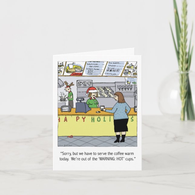 Tarjeta Festiva Cálido café Personalizado Navidades divertidos nav (Anverso)