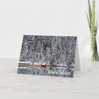 Tarjeta Festiva Caliente los deseos y buenas fiestas las canoas