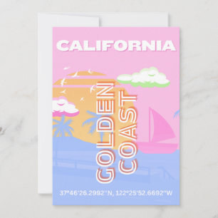 Tarjeta Festiva California, Travel Art, Preppy