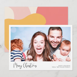 Tarjeta Festiva Caligrafía caprichosa Fotos navideñas