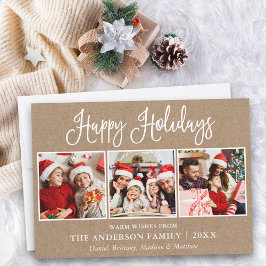 Tarjeta Festiva Caligrafía de diversión moderna 3 Kraft fotográfic