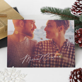 Tarjeta Festiva Caligrafía de Navidades de fotografía minimalistas