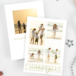 Tarjeta Festiva Caligrafía de oro navideño elegante 5 foto