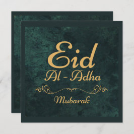 Tarjeta Festiva Caligrafía dorada Eid Al-Adha Mubarak 2025